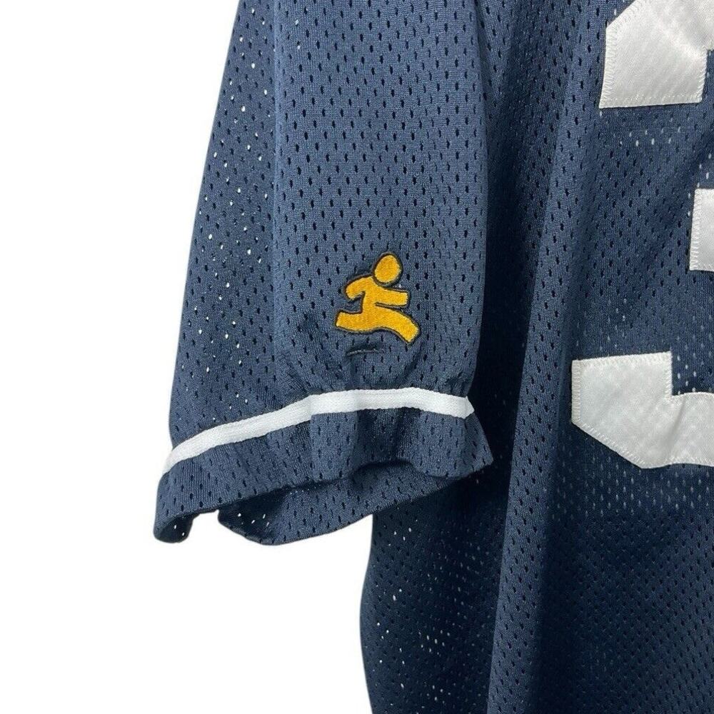 Vtg America Online AOL Shirt Jersey Mesh XL Blue Softball Logo Y2K Running Man
